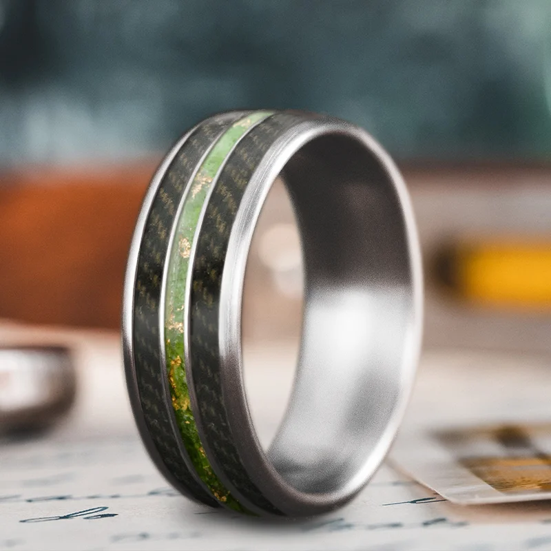Shop Elegant Jewelry At Unbeatable Prices Custom Design - 3-Inlay Narrow Center Ring weSg4WF9ns5ijQoalchJkJ_f