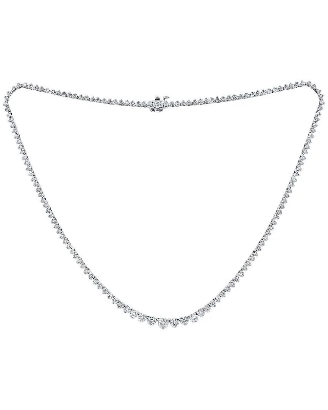 Exclusive Jewelry Markdowns – Limited-Time Offer 14 kt white gold, 17" 3 prong diamond graduated tennis necklace featuring 6.50 cts tw round diamonds Exclusive Jewelry Markdowns – Limited-Time Offer 14 kt white gold, 17" 3 prong diamond graduated tennis necklace featuring 6.50 cts tw round diamonds