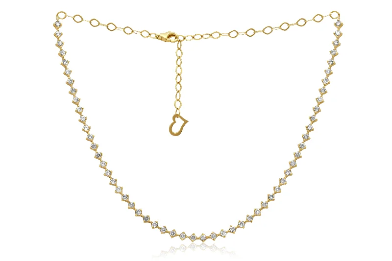 High-End Sparkle, Low-End Prices – Jewelry Sale Live 14 kt yellow gold, 14" diamond choker necklace featuring 2.65 cts tw round diamonds High-End Sparkle, Low-End Prices – Jewelry Sale Live 14 kt yellow gold, 14" diamond choker necklace featuring 2.65 cts tw round diamonds