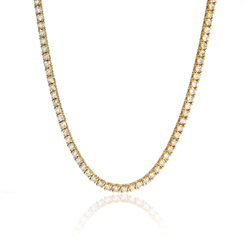Grab Exquisite Jewelry At The Lowest Prices 14 kt yellow gold, 16" diamond tennis necklace featuring 3.00 cts tw round diamonds Grab Exquisite Jewelry At The Lowest Prices 14 kt yellow gold, 16" diamond tennis necklace featuring 3.00 cts tw round diamonds