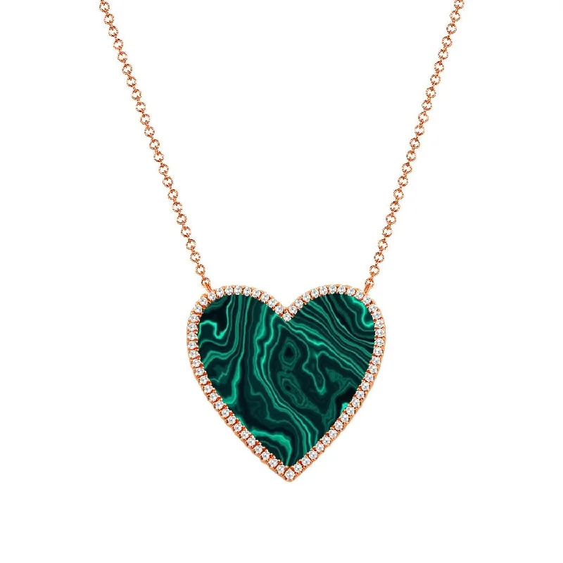 Elegant Jewelry At Unbeatable Offers – Shop Before It's Gone 14k Gold Diamond & Malachite Heart Necklace Elegant Jewelry At Unbeatable Offers – Shop Before It's Gone 14k Gold Diamond & Malachite Heart Necklace