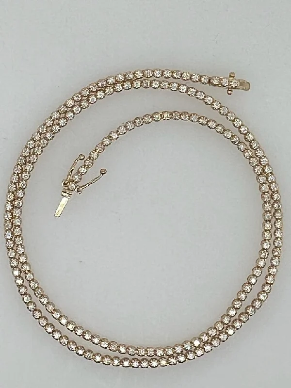 Don't Miss Out On Jaw-Dropping Jewelry Discounts 14KT YELLOW GOLD TENNIS NECKLACE 8.10CTS DIAMOND, 152ST, 16" Don't Miss Out On Jaw-Dropping Jewelry Discounts 14KT YELLOW GOLD TENNIS NECKLACE 8.10CTS DIAMOND, 152ST, 16"