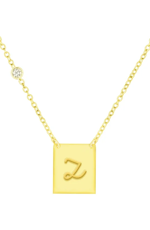 18K GOLD PLATED OVER STERLING SILVER NECKLACE WITH CZ