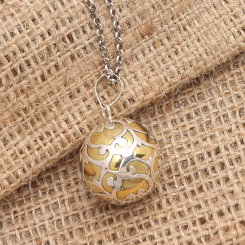 Timeless Elegance Now At Special Discounts Becoming Bali Harmony Ball Necklace Handcrafted of Sterling Silver Timeless Elegance Now At Special Discounts Becoming Bali Harmony Ball Necklace Handcrafted of Sterling Silver