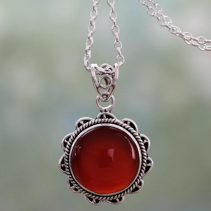 Handcrafted Beauty At Affordable Prices Burst of Passion Indian Handcrafted Sterling Silver and Carnelian Necklace Handcrafted Beauty At Affordable Prices Burst of Passion Indian Handcrafted Sterling Silver and Carnelian Necklace