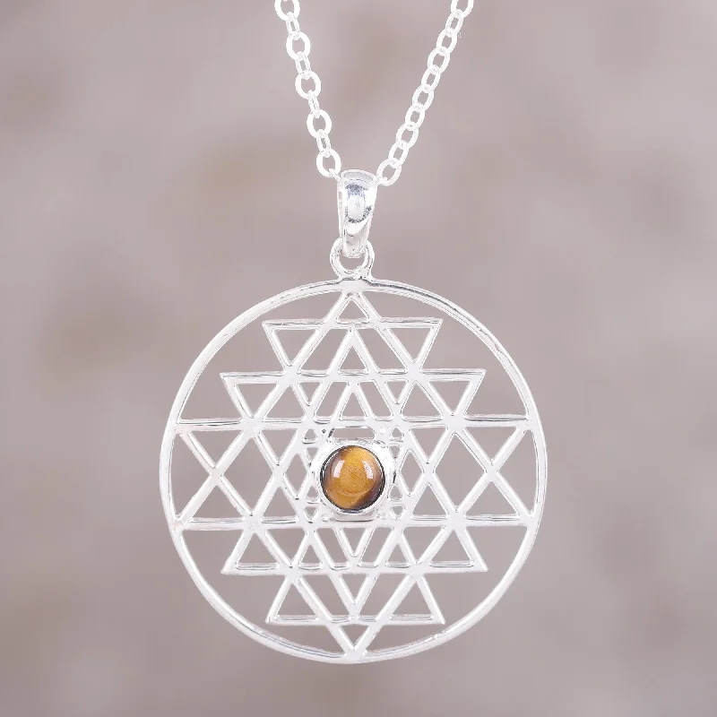 Shop Fine Jewelry With Exclusive Savings Centered Energy Yoga Inspired Sterling Silver Tiger's Eye Pendant Necklace Shop Fine Jewelry With Exclusive Savings Centered Energy Yoga Inspired Sterling Silver Tiger's Eye Pendant Necklace