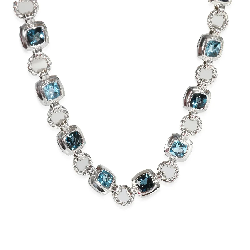 David Yurman Chiclet Topaz Necklace in Sterling Silver