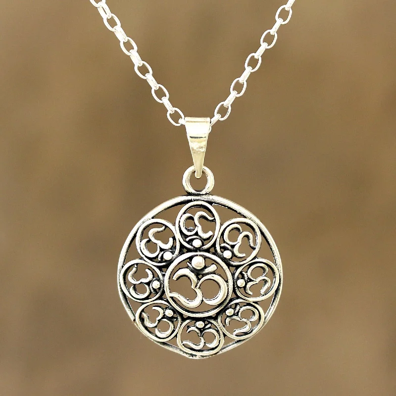 Elegant Jewelry Styles At Budget-Friendly Prices Eternal Peace Om Motif Sterling Silver Pendant Necklace from India Elegant Jewelry Styles At Budget-Friendly Prices Eternal Peace Om Motif Sterling Silver Pendant Necklace from India