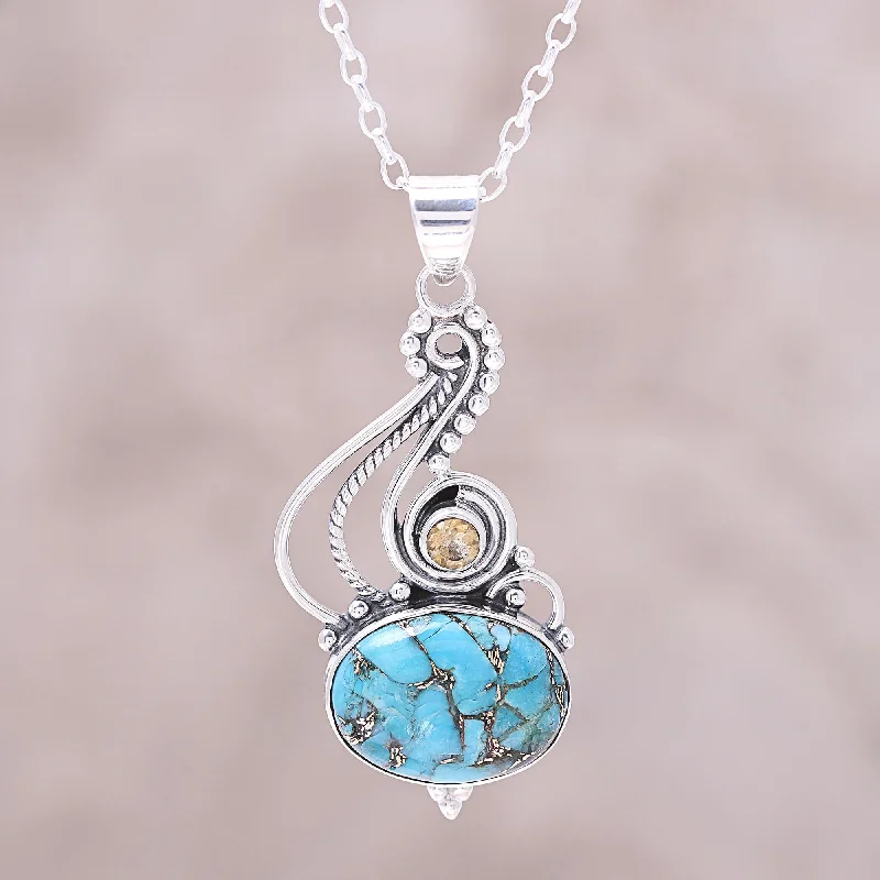 Unmissable Jewelry Sale – Shop Before It's Too Late Friendship Token Sterling Silver Composite Turquoise Citrine Necklace Unmissable Jewelry Sale – Shop Before It's Too Late Friendship Token Sterling Silver Composite Turquoise Citrine Necklace