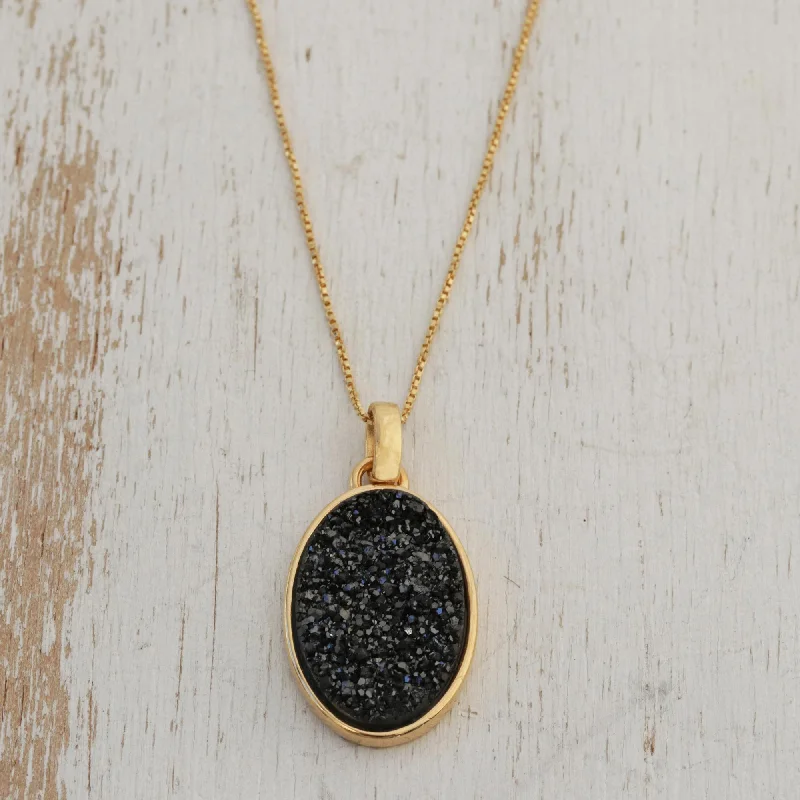 Shop Signature Jewelry Styles At Exclusive Prices Galactic Black Handcrafted Gold Plated Drusy Pendant Necklace Shop Signature Jewelry Styles At Exclusive Prices Galactic Black Handcrafted Gold Plated Drusy Pendant Necklace