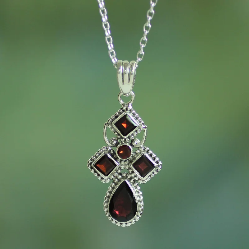 Limited-Time Offer On Premium Jewelry Collections Geometric Illusions Garnet Pendant Necklace Limited-Time Offer On Premium Jewelry Collections Geometric Illusions Garnet Pendant Necklace
