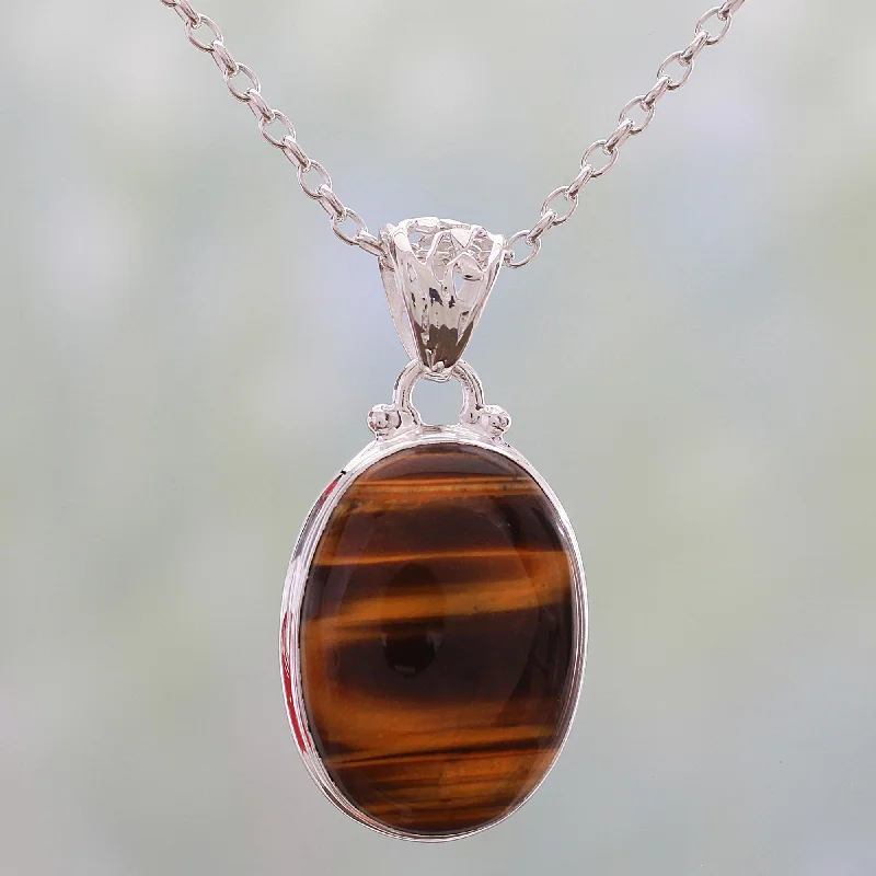 The Perfect Jewelry Piece At The Perfect Price Hypnotic Feline Tiger's Eye Silver Necklace The Perfect Jewelry Piece At The Perfect Price Hypnotic Feline Tiger's Eye Silver Necklace