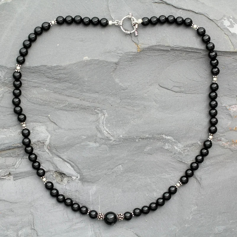 Discounted Jewelry For A Glamorous Look Kerala Night Silver Onyx Necklace