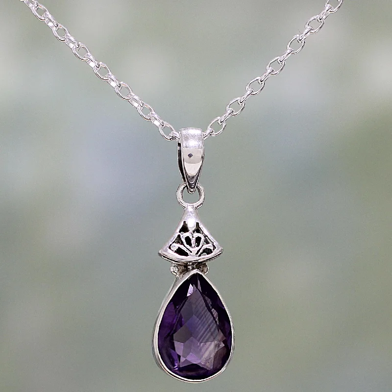 Unique Jewelry For Less – Shop The Sale Now Lavender Drop Faceted Amethyst and Sterling Silver Necklace from India Unique Jewelry For Less – Shop The Sale Now Lavender Drop Faceted Amethyst and Sterling Silver Necklace from India
