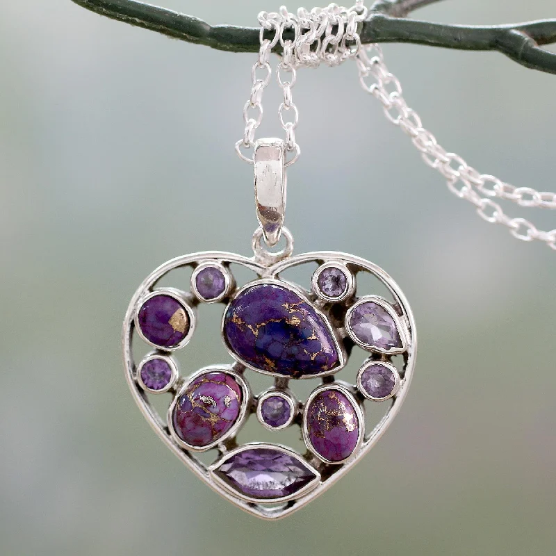 The Perfect Jewelry Piece At The Perfect Price Lilac Jaipuri Heart Hand Crafted Amethyst and Sterling Silver Heart Necklace The Perfect Jewelry Piece At The Perfect Price Lilac Jaipuri Heart Hand Crafted Amethyst and Sterling Silver Heart Necklace