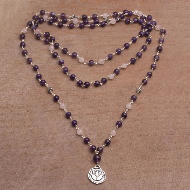 Luxury Meets Affordability – Jewelry Sale Now Live Lotus Power Amethyst and Rose Quartz Pendant Necklace from Bali Luxury Meets Affordability – Jewelry Sale Now Live Lotus Power Amethyst and Rose Quartz Pendant Necklace from Bali