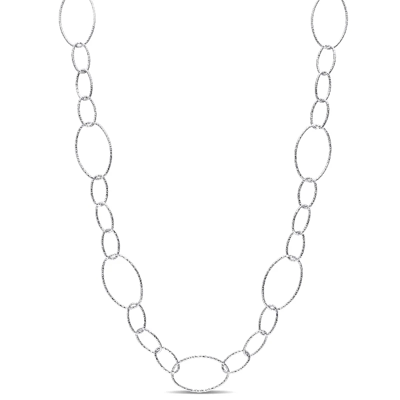 Discounted Jewelry For A Glamorous Look Mimi & Max 13mm Fancy Oval Link Chain Necklace in Sterling Silver - 30 in