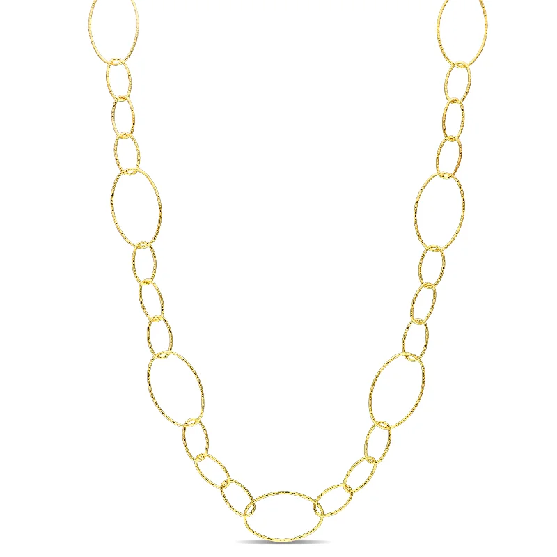 Must-Have Jewelry Pieces At Reduced Prices Mimi & Max 13mm Fancy Oval Link Chain Necklace in Yellow Plated Sterling Silver - 30 in Must-Have Jewelry Pieces At Reduced Prices Mimi & Max 13mm Fancy Oval Link Chain Necklace in Yellow Plated Sterling Silver - 30 in