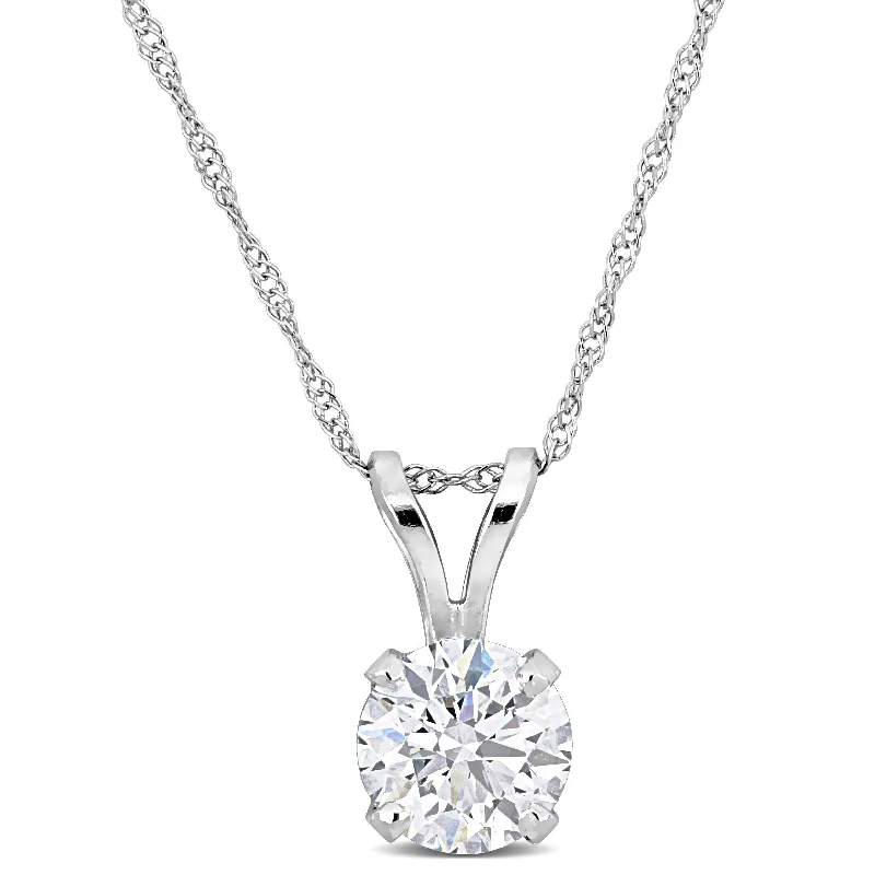 Luxury Jewelry At Unbeatable Discounts Mimi & Max 1ct TDW Lab-Grown Diamond Solitaire Pendant with Chain in 14k White Gold Luxury Jewelry At Unbeatable Discounts Mimi & Max 1ct TDW Lab-Grown Diamond Solitaire Pendant with Chain in 14k White Gold