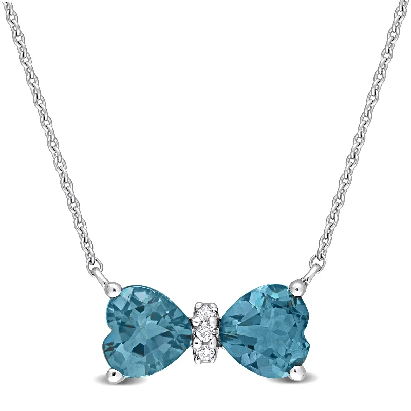Trending Jewelry Now Available At Exclusive Prices Mimi & Max 1ct TGW London Blue Topaz and Diamond Accent Necklace in 10k White Gold Trending Jewelry Now Available At Exclusive Prices Mimi & Max 1ct TGW London Blue Topaz and Diamond Accent Necklace in 10k White Gold