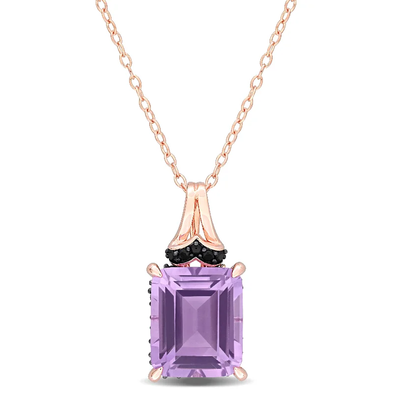 Jewelry Flash Sale – Stylish Designs At Unbeatable Rates Mimi & Max 6 1/8ct TGW Octagon-Cut Rose de France and Black Sapphire Pendant with Chain in Rose Silver Jewelry Flash Sale – Stylish Designs At Unbeatable Rates Mimi & Max 6 1/8ct TGW Octagon-Cut Rose de France and Black Sapphire Pendant with Chain in Rose Silver