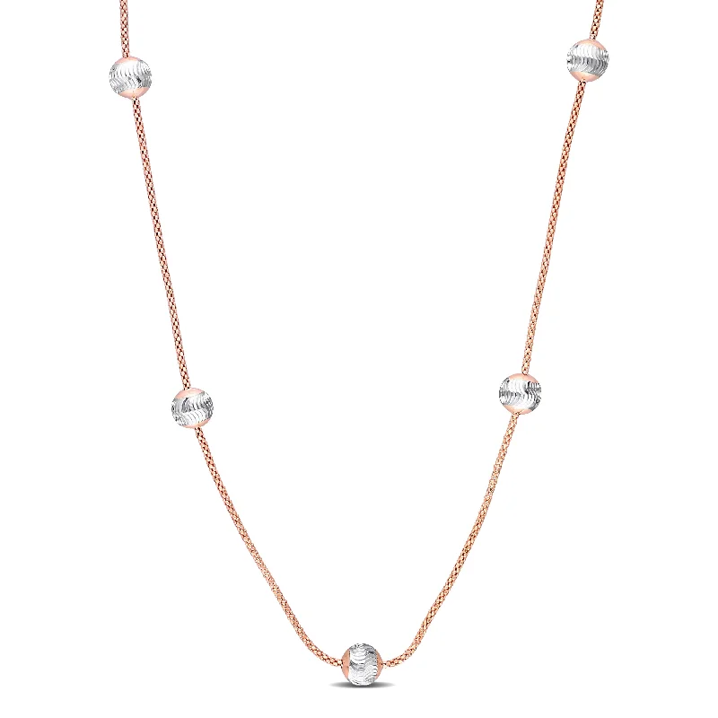 Special Sale On Handcrafted Jewelry – Shop Today Mimi & Max 6mm White Ball Station Chain Necklace in Rose Plated Sterling Silver - 18 in Special Sale On Handcrafted Jewelry – Shop Today Mimi & Max 6mm White Ball Station Chain Necklace in Rose Plated Sterling Silver - 18 in