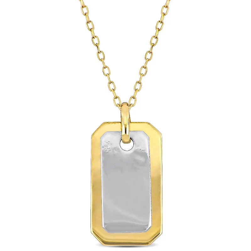 Clearance Sale On High-End Jewelry Collections Mimi & Max Dog Tag Necklace in 10k Two-Tone Yellow and White Gold-18 in Clearance Sale On High-End Jewelry Collections Mimi & Max Dog Tag Necklace in 10k Two-Tone Yellow and White Gold-18 in