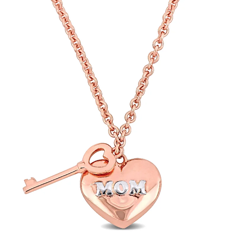 Affordable Elegance – Special Jewelry Sale Now Live Mimi & Max Heart and Key Charm Love Mom Necklace in Rose Silver - 16+2 in. Affordable Elegance – Special Jewelry Sale Now Live Mimi & Max Heart and Key Charm Love Mom Necklace in Rose Silver - 16+2 in.