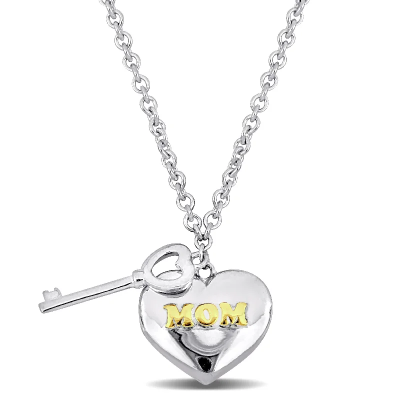 Grab Exquisite Jewelry At The Lowest Prices Mimi & Max Heart and Key Charm Mother's Day Necklace in Sterling Silver - 16+2 in Grab Exquisite Jewelry At The Lowest Prices Mimi & Max Heart and Key Charm Mother's Day Necklace in Sterling Silver - 16+2 in