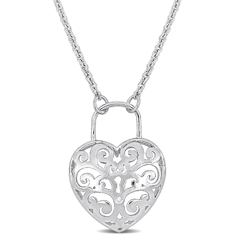 Classic And Modern Jewelry Styles On Sale Mimi & Max Heart Lock Necklace with Chain in Sterling Silver - 16+3 in Classic And Modern Jewelry Styles On Sale Mimi & Max Heart Lock Necklace with Chain in Sterling Silver - 16+3 in