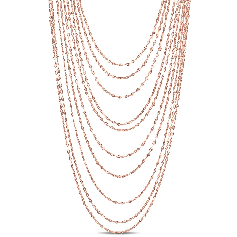Best Jewelry Sale – Shop Exclusive Designs Now Mimi & Max Multi-Strand Chain Necklace in Rose Plated Sterling Silver - 18 in Best Jewelry Sale – Shop Exclusive Designs Now Mimi & Max Multi-Strand Chain Necklace in Rose Plated Sterling Silver - 18 in