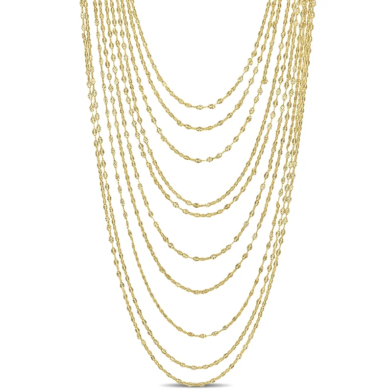 Big Discounts On Elegant Jewelry Collections Mimi & Max Multi-Strand Chain Necklace in Yellow Plated Sterling Silver - 18 in Big Discounts On Elegant Jewelry Collections Mimi & Max Multi-Strand Chain Necklace in Yellow Plated Sterling Silver - 18 in