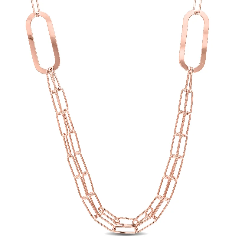 Huge Markdowns On Premium Jewelry Styles Mimi & Max Paperclip Chain Necklace in Rose Plated Sterling Silver - 37 in Huge Markdowns On Premium Jewelry Styles Mimi & Max Paperclip Chain Necklace in Rose Plated Sterling Silver - 37 in