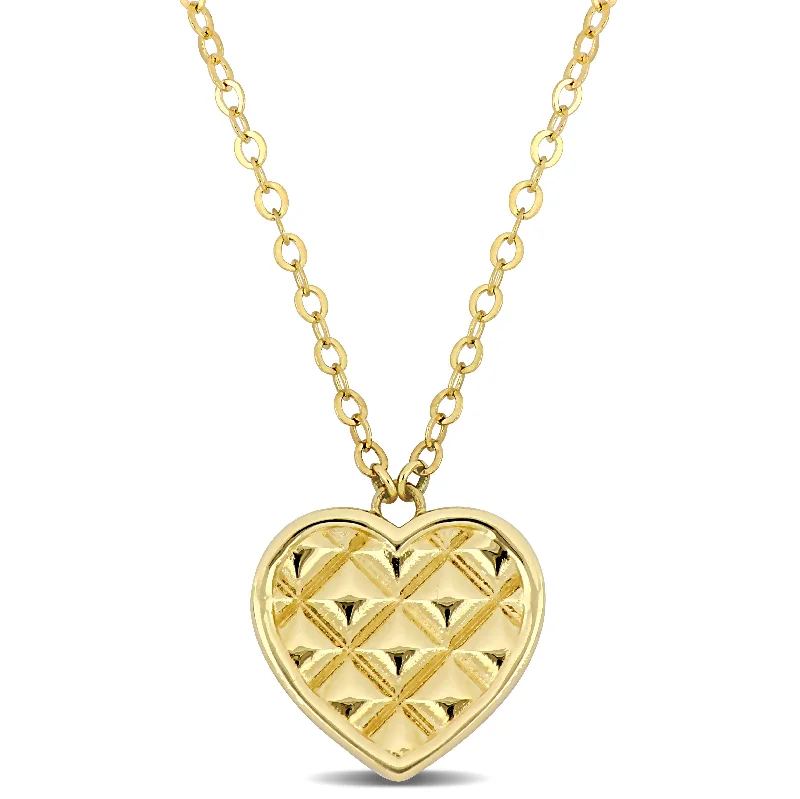 Jewelry Deals That Outshine The Rest Mimi & Max Textured Heart Pendant with Chain in 10k Yellow Gold - 17 in Jewelry Deals That Outshine The Rest Mimi & Max Textured Heart Pendant with Chain in 10k Yellow Gold - 17 in