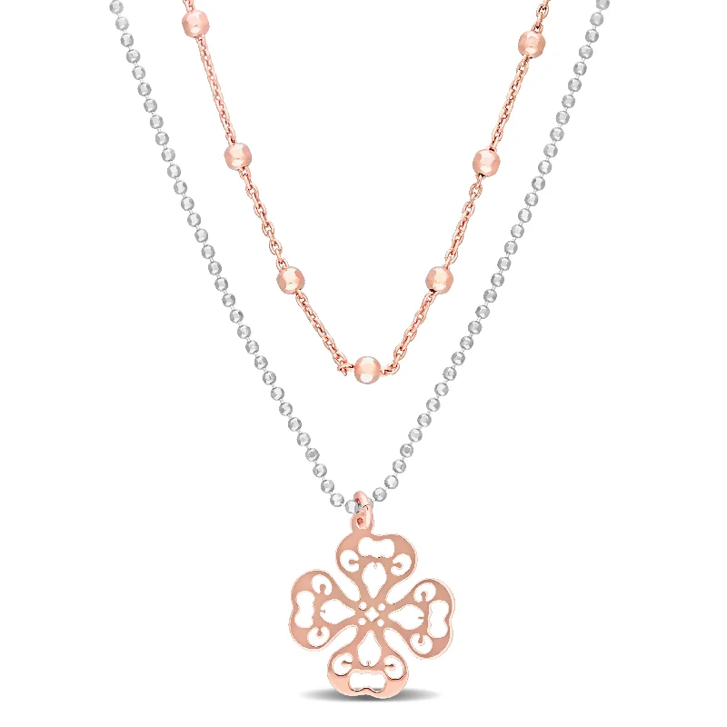 Must-Have Jewelry At Unbelievable Discounts Mimi & Max Two-Tone 2-Strand Ball Bead Chain Necklace in Rose Plated Sterling Silver - 19 in Must-Have Jewelry At Unbelievable Discounts Mimi & Max Two-Tone 2-Strand Ball Bead Chain Necklace in Rose Plated Sterling Silver - 19 in