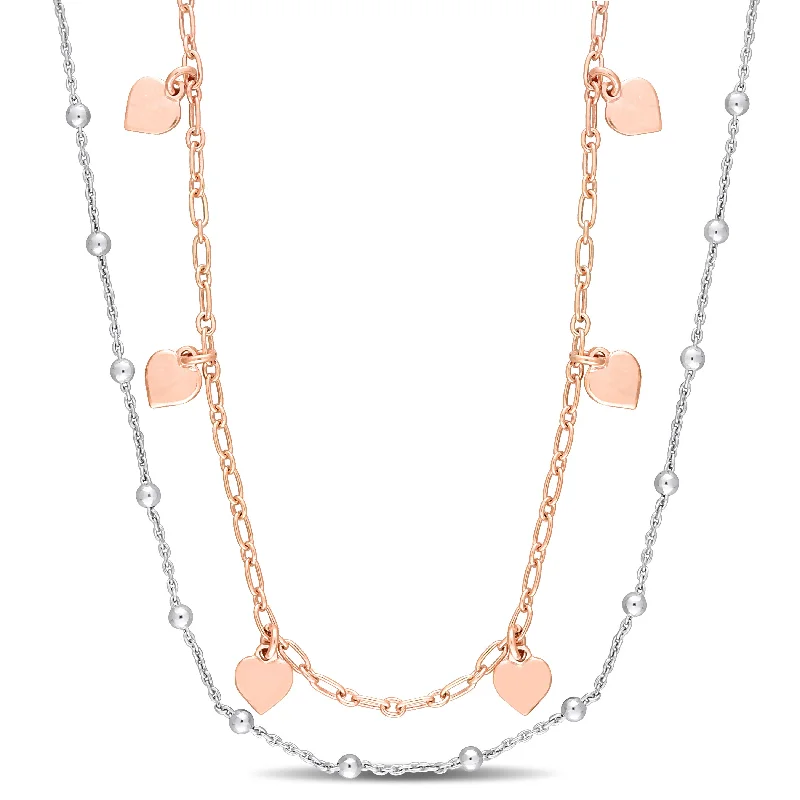Exclusive Jewelry Sale Event – Shop Now Mimi & Max Two-Tone Heart and Ball Bead Chain Necklace in Rose Plated Sterling Silver - 19.5 in Exclusive Jewelry Sale Event – Shop Now Mimi & Max Two-Tone Heart and Ball Bead Chain Necklace in Rose Plated Sterling Silver - 19.5 in