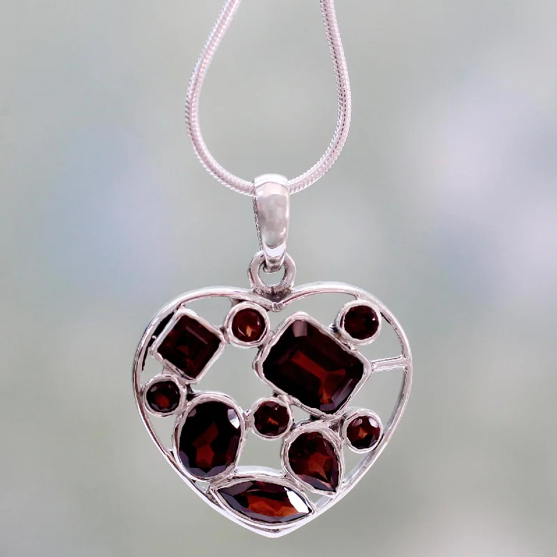 High-End Jewelry, Now More Affordable Than Ever My Love Garnet Heart Shaped Necklace High-End Jewelry, Now More Affordable Than Ever My Love Garnet Heart Shaped Necklace