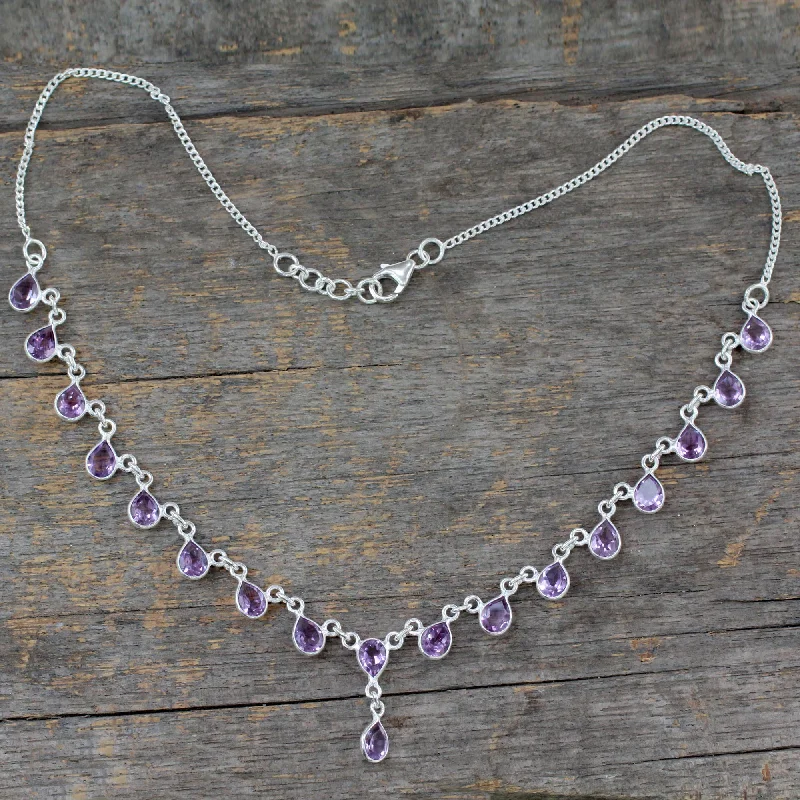 Chic And Stylish Jewelry At Exclusive Prices Mystical Femme Amethyst & Silver Y Necklace Chic And Stylish Jewelry At Exclusive Prices Mystical Femme Amethyst & Silver Y Necklace