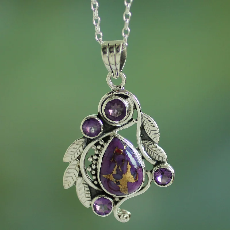 Make Every Moment Shine – Jewelry Discounts Available Purple Forest Mist India Handcrafted Composite Turquoise and Amethyst Necklace Make Every Moment Shine – Jewelry Discounts Available Purple Forest Mist India Handcrafted Composite Turquoise and Amethyst Necklace