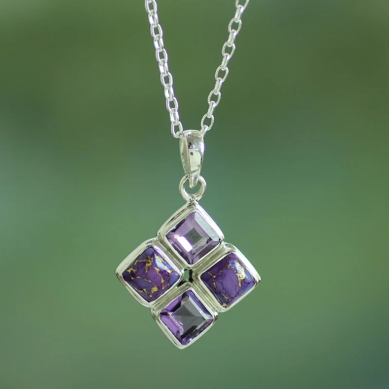 Don't Miss These Dazzling Jewelry Discounts Quartered Harmony in Lilac Handmade Amethyst and Composite Turquoise Necklace Don't Miss These Dazzling Jewelry Discounts Quartered Harmony in Lilac Handmade Amethyst and Composite Turquoise Necklace