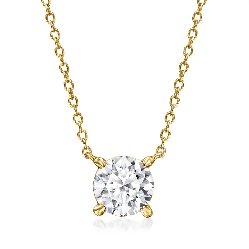 Premium Jewelry Now Available At Special Discounts Ross-Simons Lab-Grown Diamond Solitaire Necklace in 18kt Gold Over Sterling Premium Jewelry Now Available At Special Discounts Ross-Simons Lab-Grown Diamond Solitaire Necklace in 18kt Gold Over Sterling