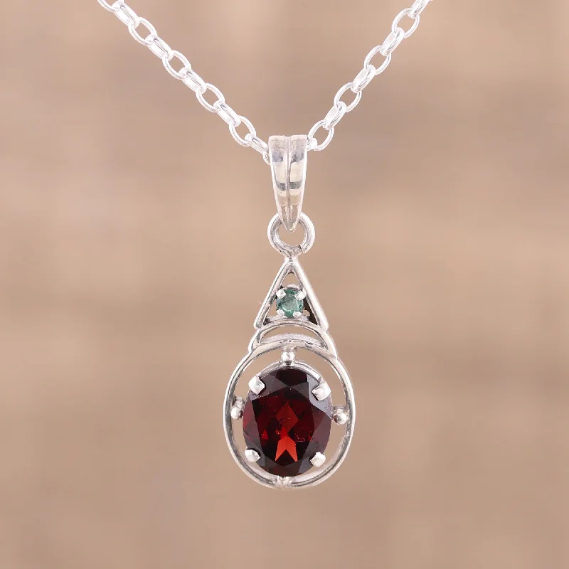 Make Your Outfit Shine With Discounted Jewelry Scarlet Joy Garnet and Emerald Pendant Necklace from India Make Your Outfit Shine With Discounted Jewelry Scarlet Joy Garnet and Emerald Pendant Necklace from India