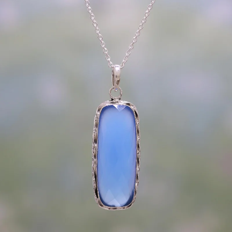 Shop Handcrafted Jewelry At Special Promotional Rates Sea of Blue Blue Chalcedony and Sterling Silver Pendant Necklace Shop Handcrafted Jewelry At Special Promotional Rates Sea of Blue Blue Chalcedony and Sterling Silver Pendant Necklace