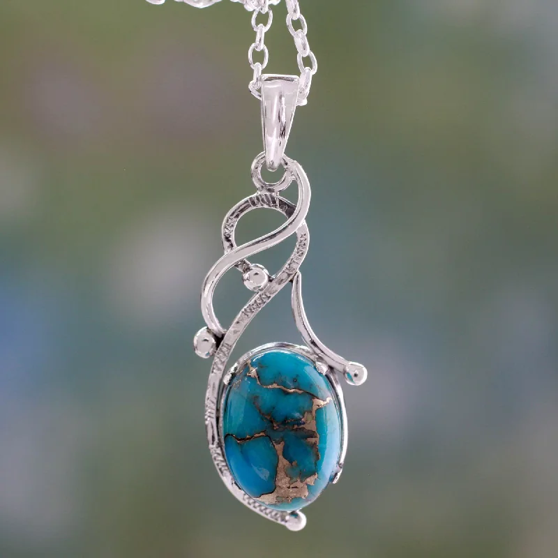 The Perfect Accessory For Less – Jewelry Sale Live Sky Whisper Blue Composite Turquoise Sterling Silver Necklace from India The Perfect Accessory For Less – Jewelry Sale Live Sky Whisper Blue Composite Turquoise Sterling Silver Necklace from India