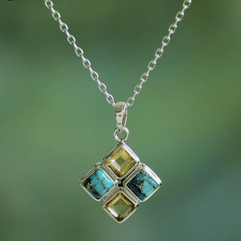 Luxury Jewelry At Unbeatable Discounts Sun Meets Sky Multi-Gem Pendant Necklace