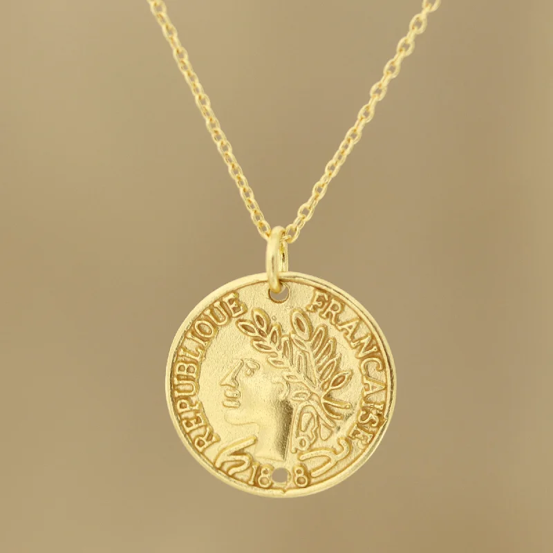 Flash Sale On Elegant Jewelry – Don't Miss Out Vintage Coin Vintage French Coin Gold Plated Sterling Silver Necklace Flash Sale On Elegant Jewelry – Don't Miss Out Vintage Coin Vintage French Coin Gold Plated Sterling Silver Necklace