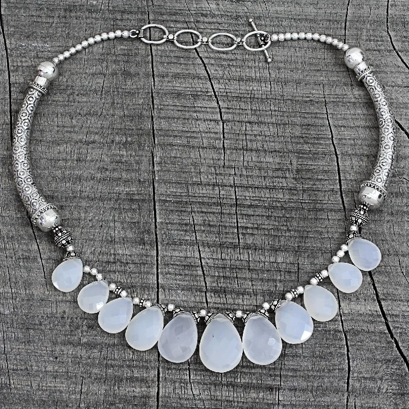 Fine Jewelry, Limited-Time Offers Available White Petals White Chalcedony and Sterling Silver Choker Necklace Fine Jewelry, Limited-Time Offers Available White Petals White Chalcedony and Sterling Silver Choker Necklace