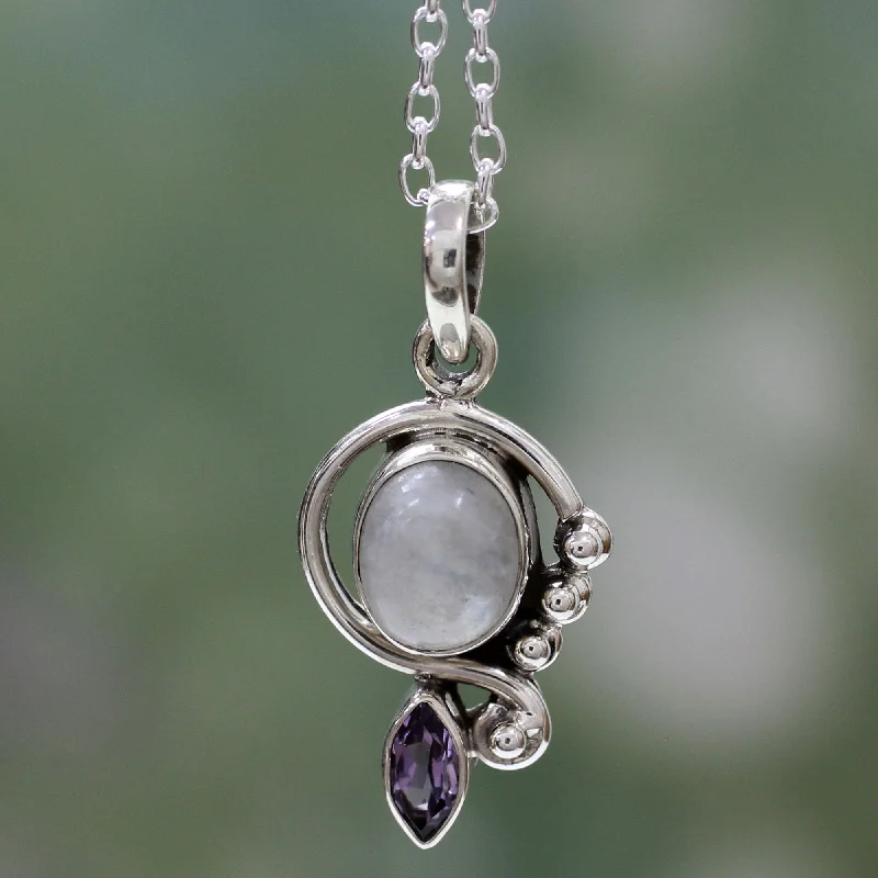 Grab Stylish Jewelry Before The Sale Ends Yours Forever Moonstone Amethyst Silver Necklace Grab Stylish Jewelry Before The Sale Ends Yours Forever Moonstone Amethyst Silver Necklace