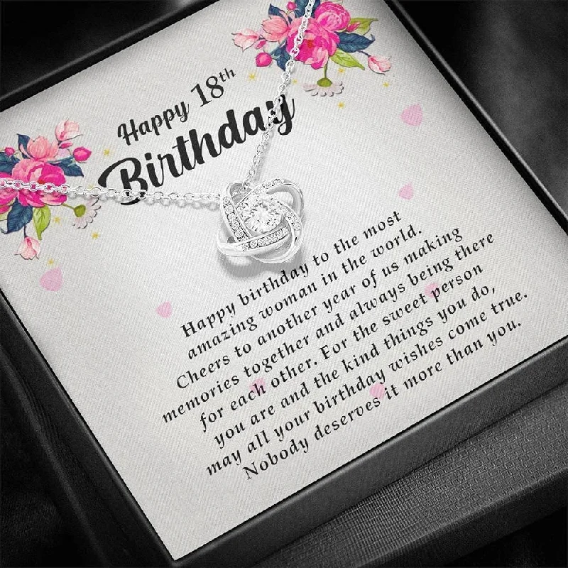 Handcrafted Beauty At Affordable Prices 18th Birthday Necklace Love Knot Necklace Eighteenth Birthday Card for Best Friend Jewelry for Women Friends