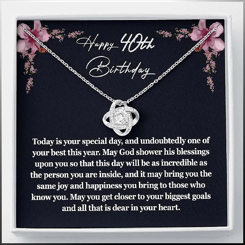 Elevate Your Jewelry Collection With Limited-Time Savings 40th birthday gifts for women Love Knot 40th s For Her 40th Necklace 40th birthday card And Necklace personalized